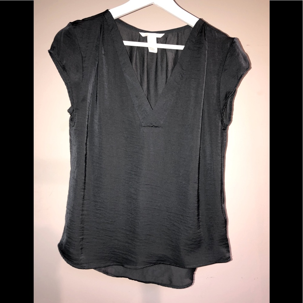 H&M Grey V-neck Blouse
